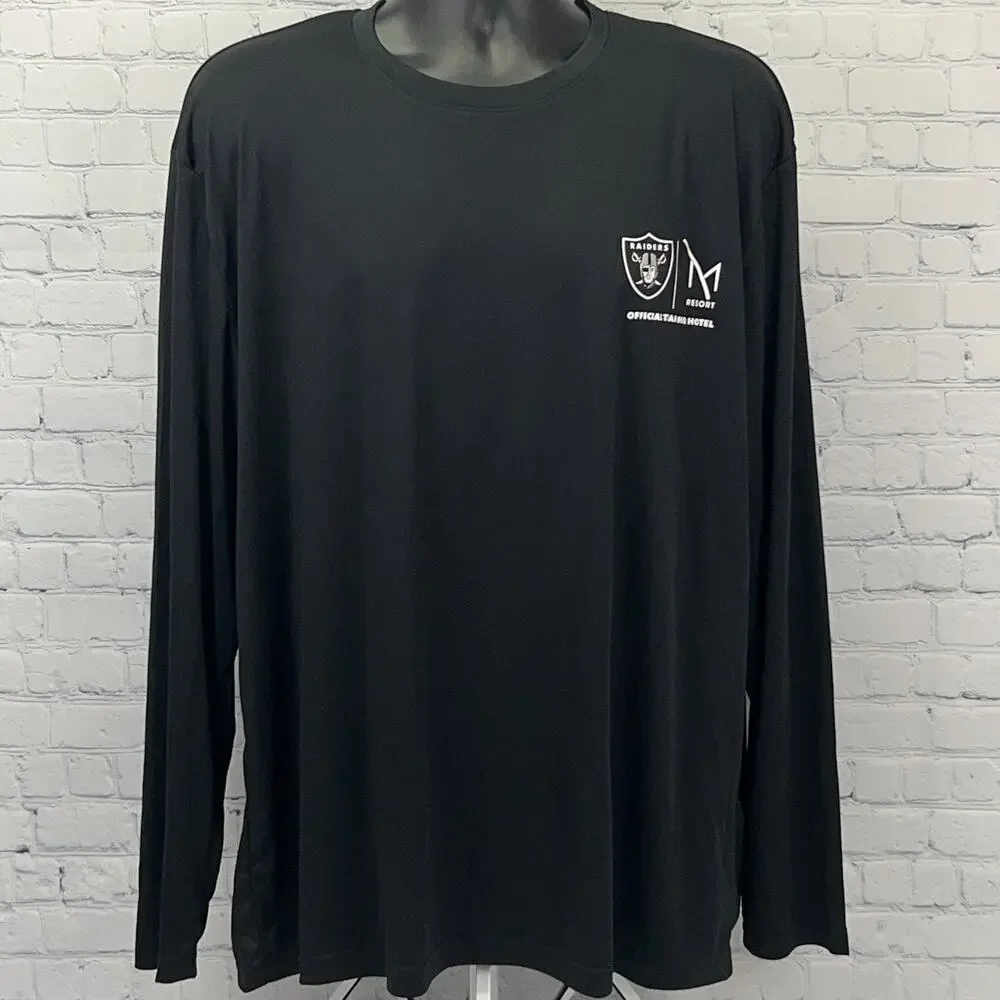 Las Vegas Raiders M Resort T Shirt 2XL XXL Black Long Sleeve Casino Dunbrooke